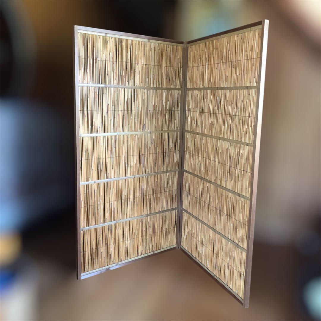 花寄屏風 2枚折 高さ約164㎝ 2連幅176㎝