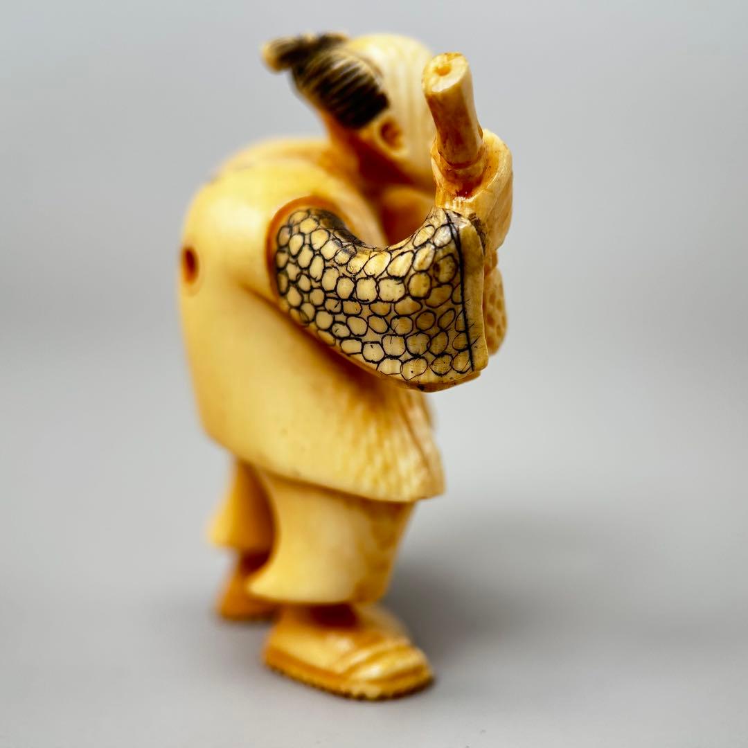 彫刻 人物像極上 根付 天然素材アンティーク骨董 飾り物古美術置物細密細工