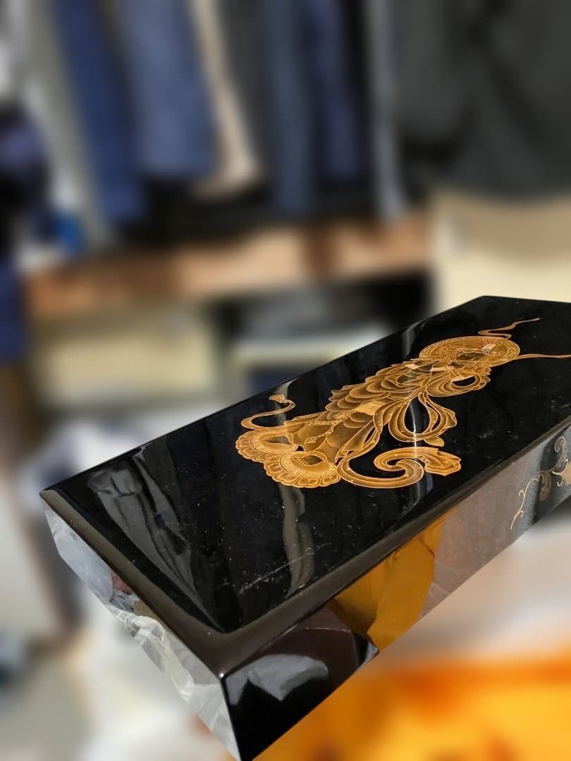 漆器 文箱 金色装飾