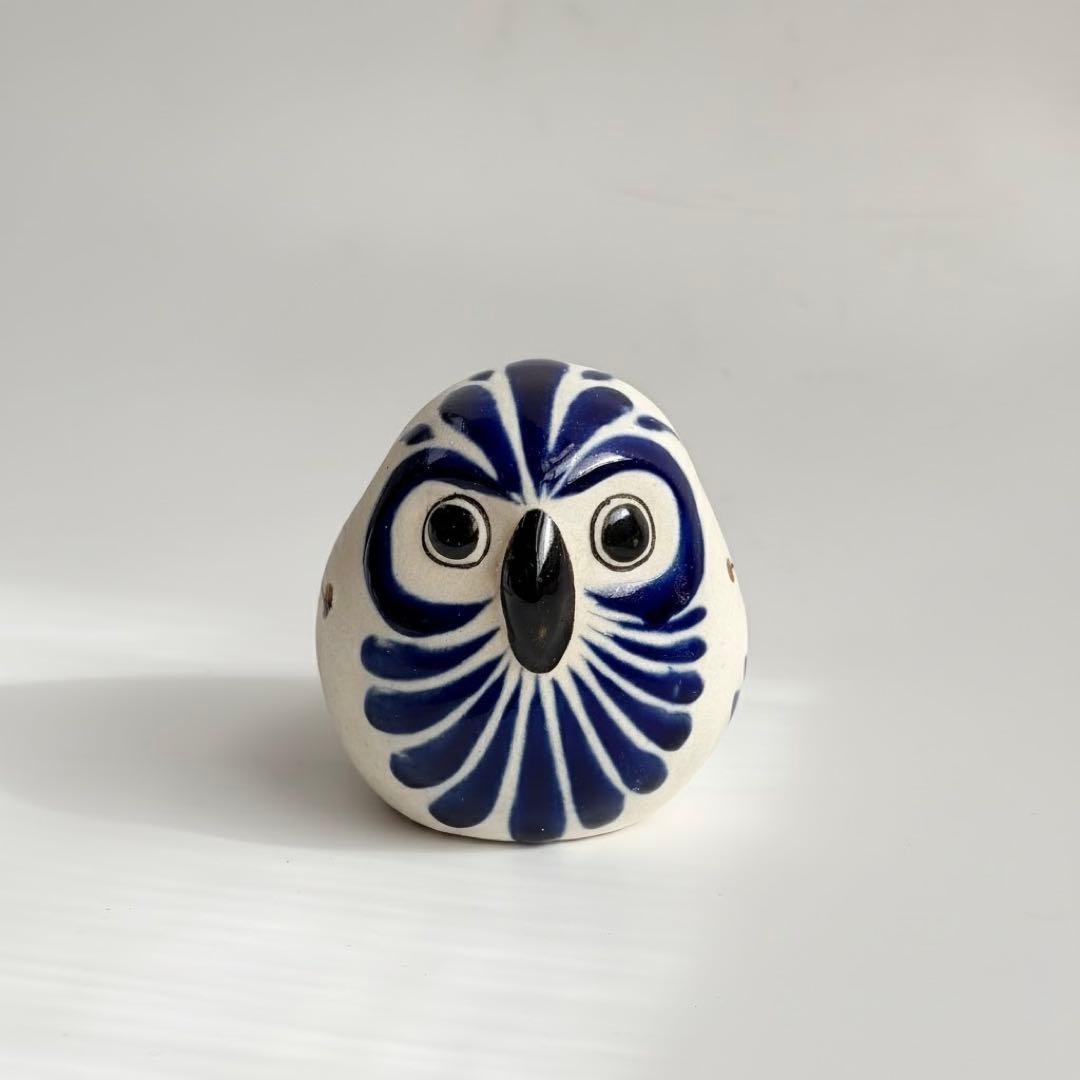 メキシコ トナラ焼 ビンテージ オブジェ フクロウ フォークアート 民芸