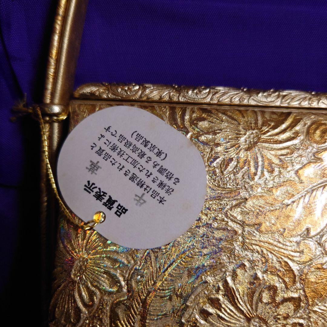 金鷲印　バッグと草履セット　ゴールド