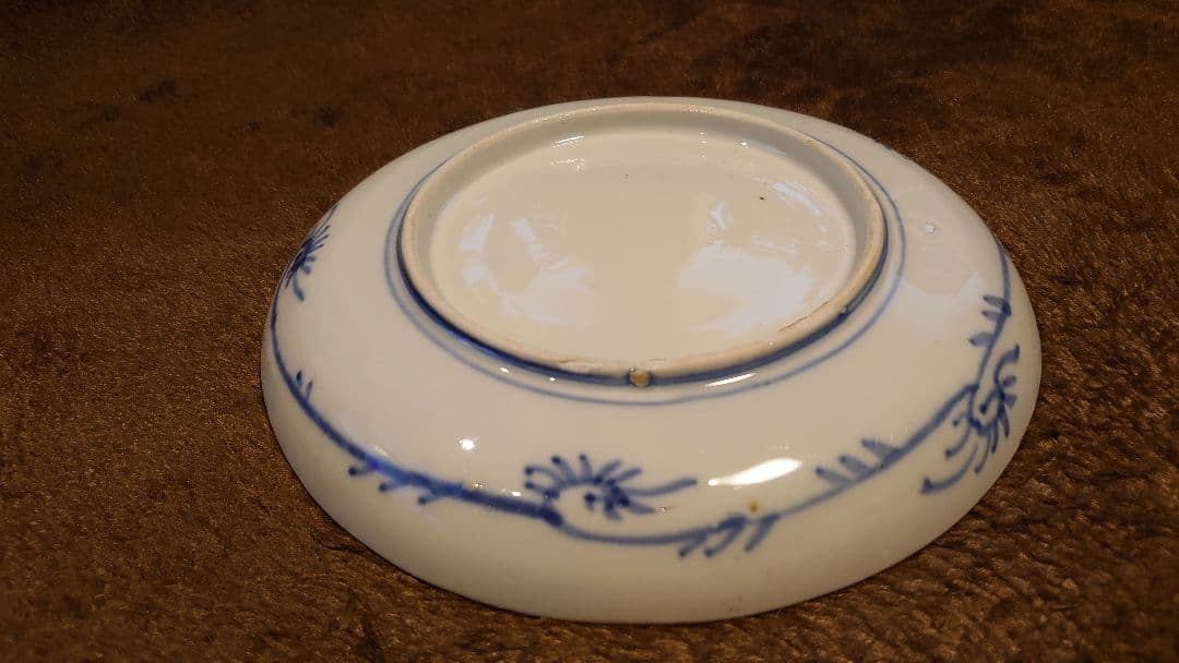 古伊万里　伊万里焼　色絵　山水画　菓子皿　蔵出し　１客