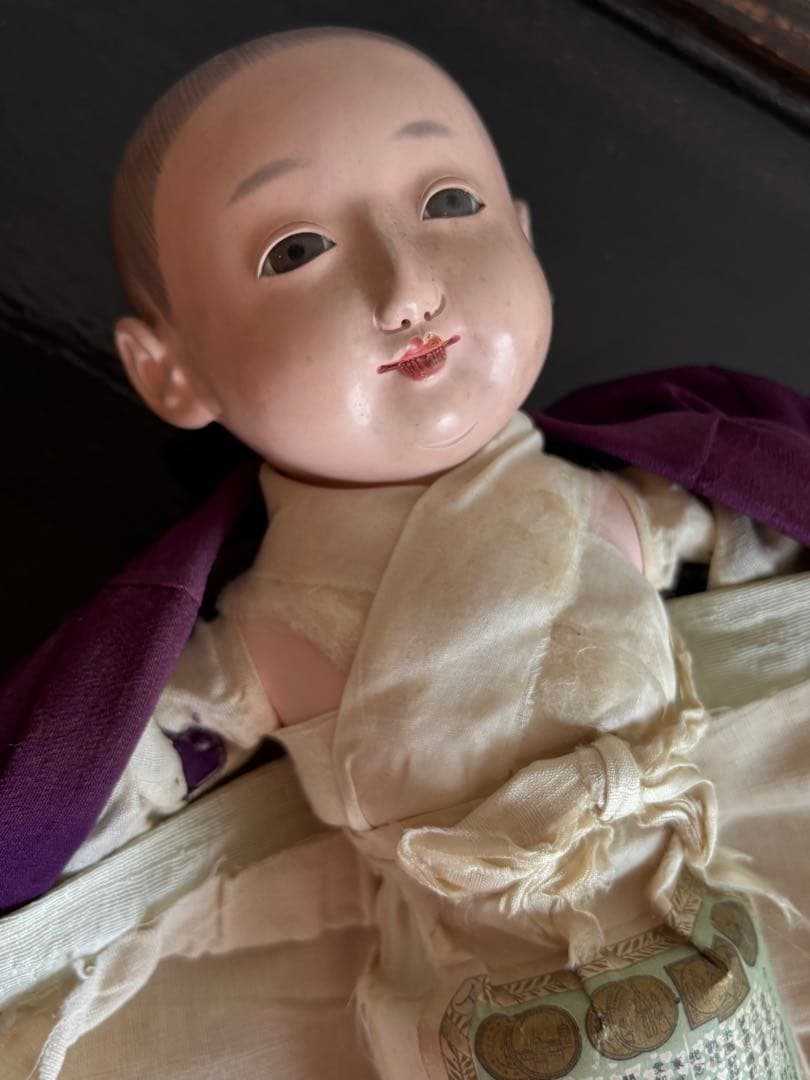 市松人形 竹内益次郎 吾妻人形 日本人形 大正 レトロ 約39cm 骨董 訳