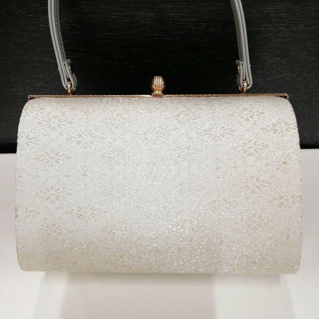 新品未使用 礼装用 佐賀錦シルバー系草履バッグセット　フリーサイズ OL-2