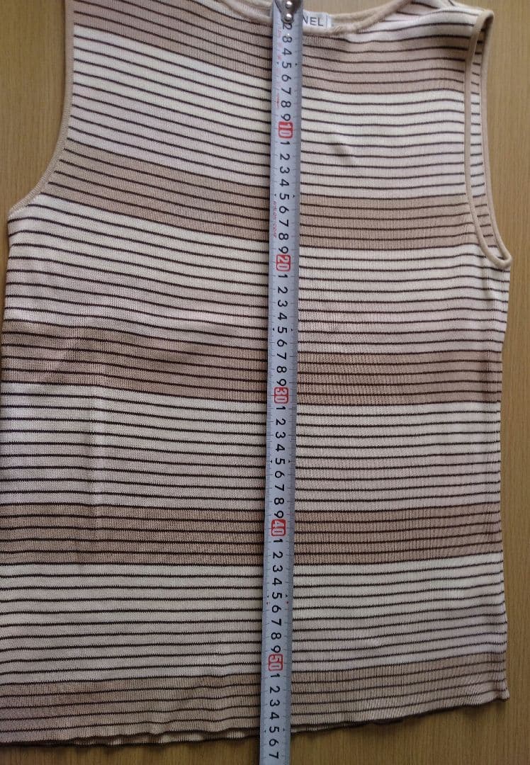 CHANEL ボーダーノースリーブニット サイズ44