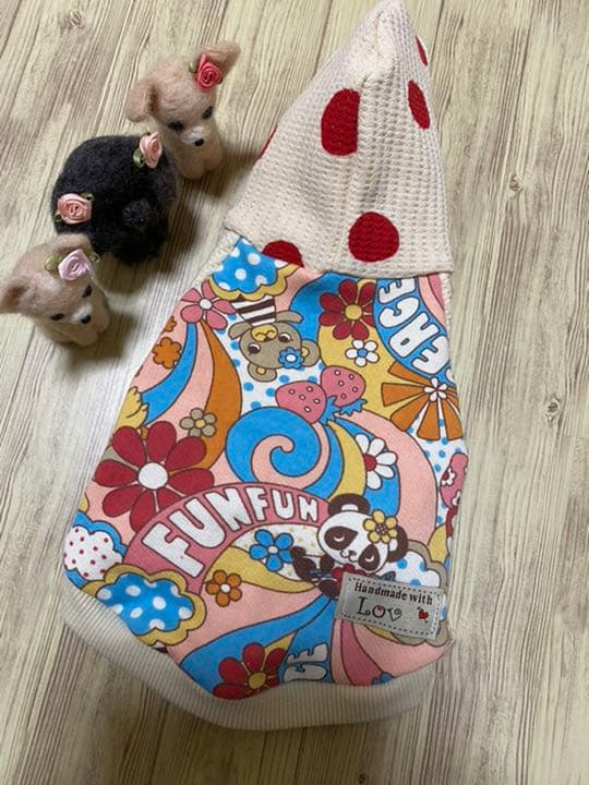 犬服 ラグランフード(S) ꒡̈⃝Lily꒡̈⃝ハンドメイド