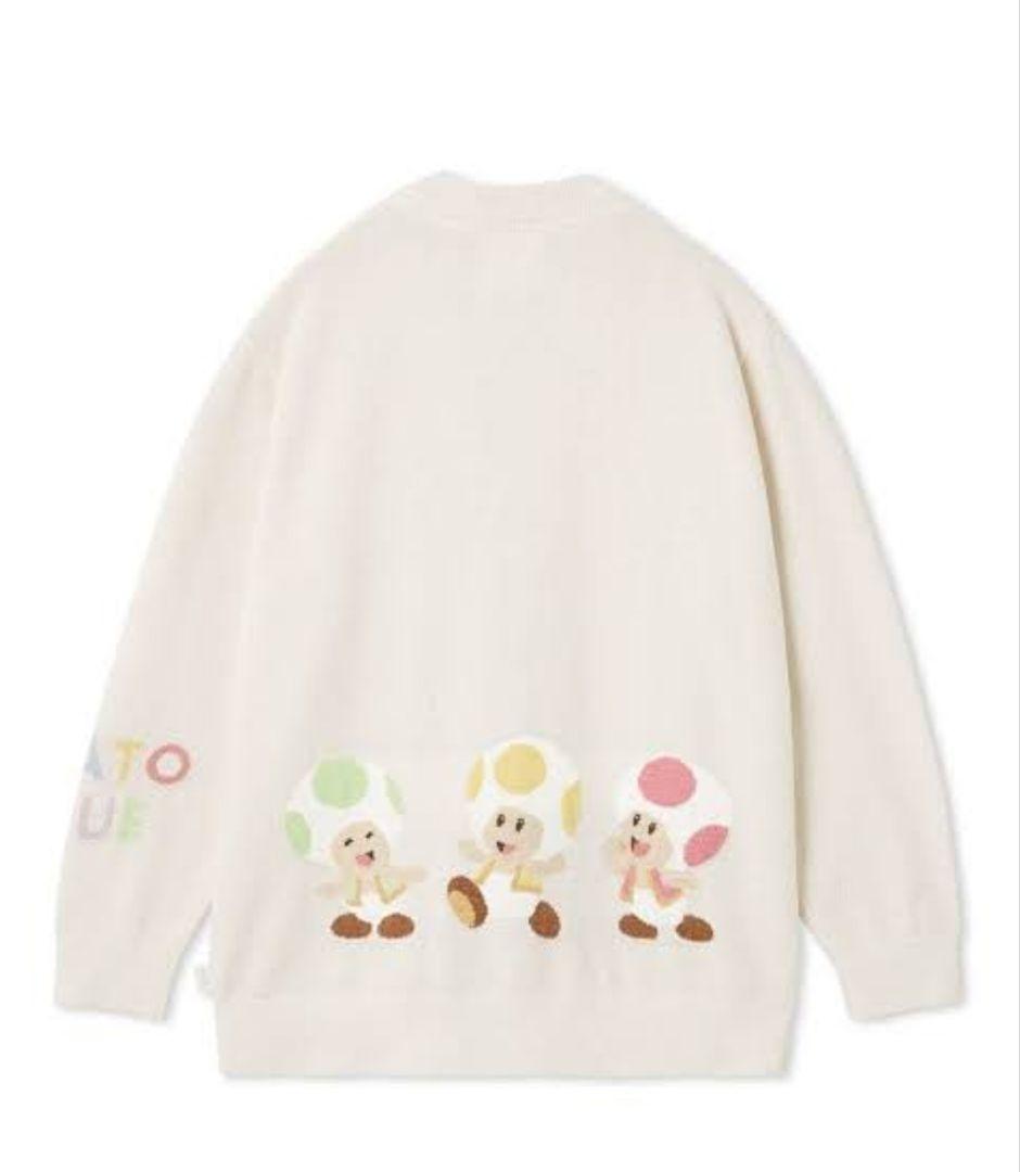 gelatopique コラボ マリオ キノピオ　ジャガードカーディガン