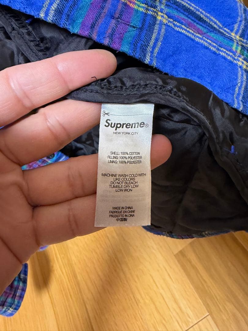 supreme 21aw Quilted Plaid フランネルシャツ