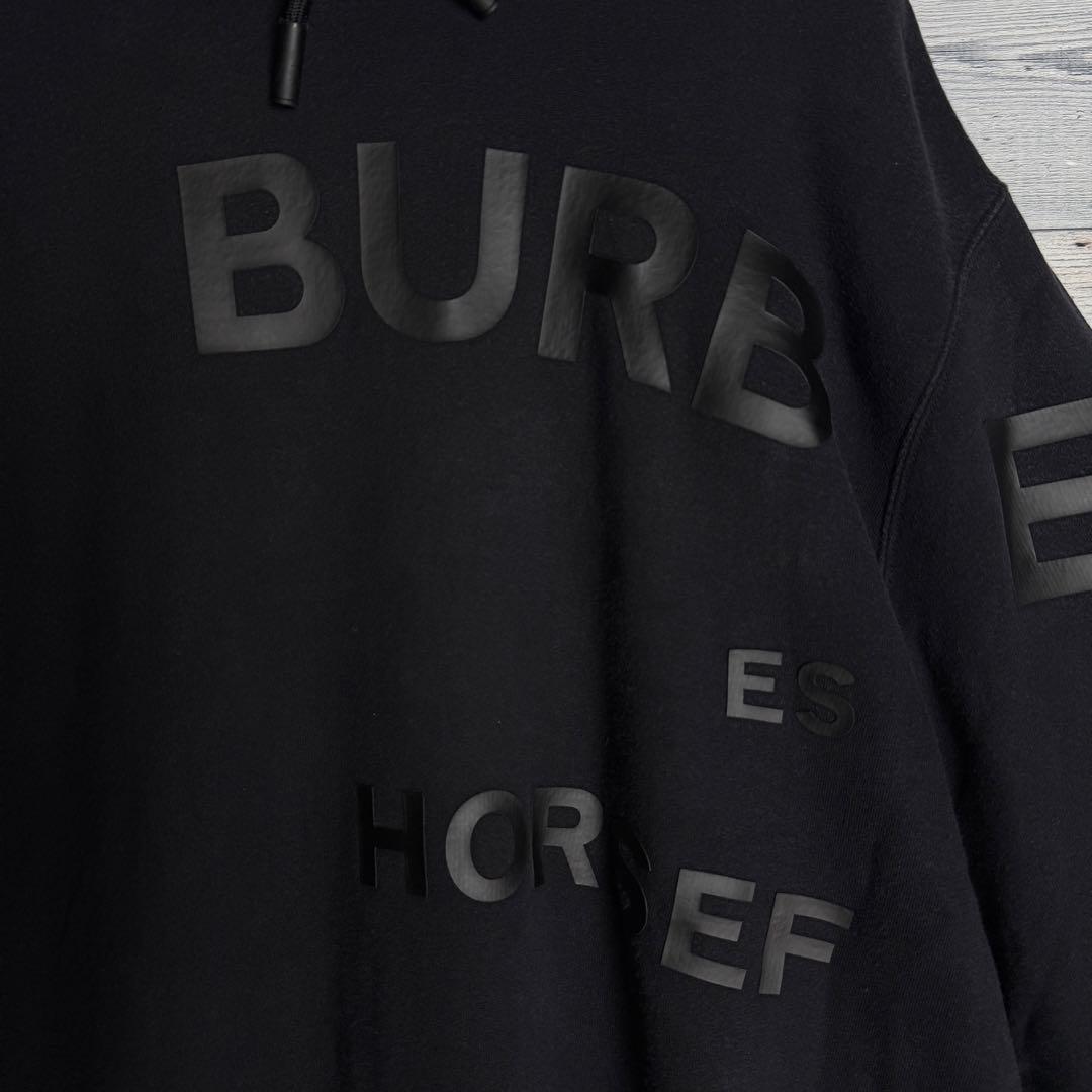 【希少XLサイズ】バーバリー☆ ホースフェリー ビッグロゴ パーカー ブラック.