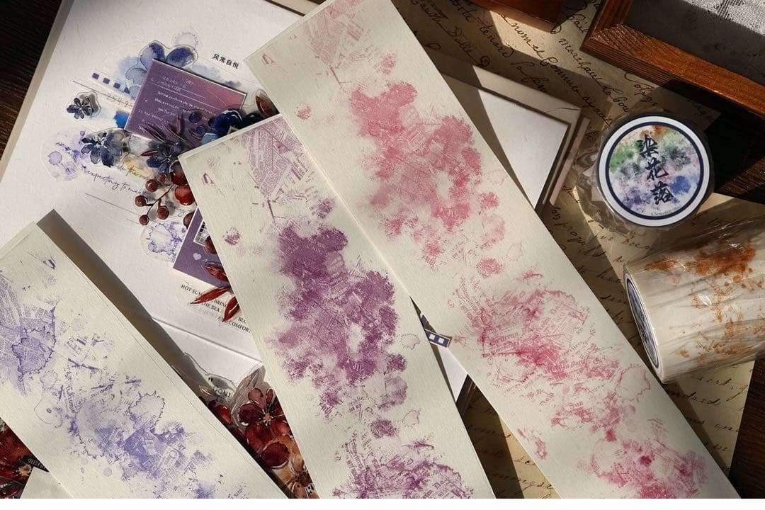 小白家文創《染花落》海外マスキングテープ　マステ 【2211】