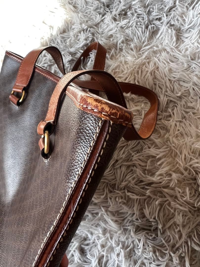 Cute　CELINE ブラウンレザーショルダーバッグ