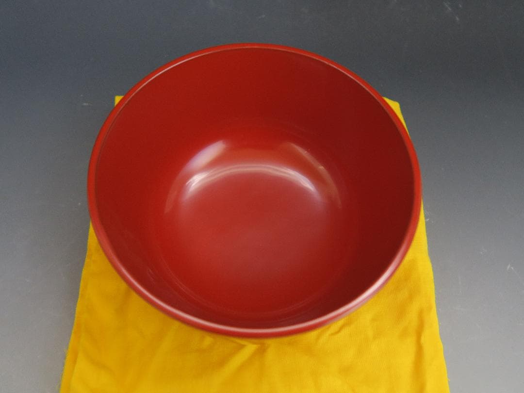 【輪島塗】粥椀 大向高州堂 塗師 富三 朱塗 高台黒塗 一客 天然木 栞 共箱