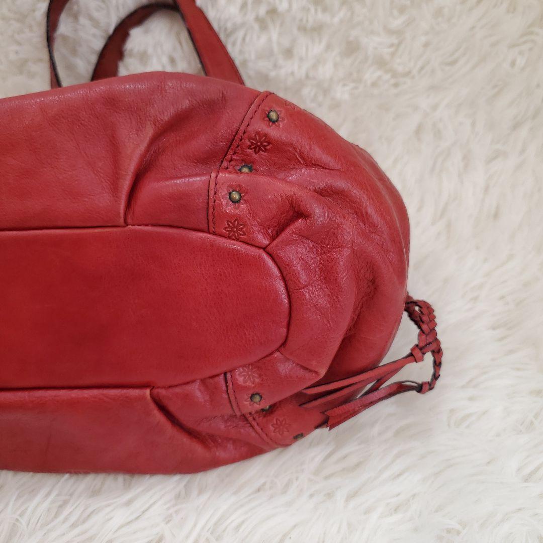 ⭐良品⭐ANNA SUI レザー ショルダーバッグ 赤 バタフライ