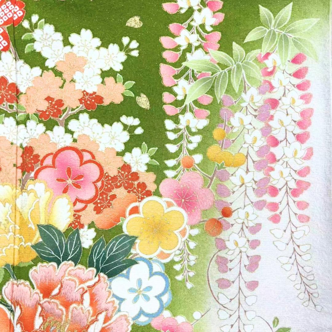 ≪早い者勝ち≫【美品】 振袖 正絹 古典柄 成人式 単品 抹茶色