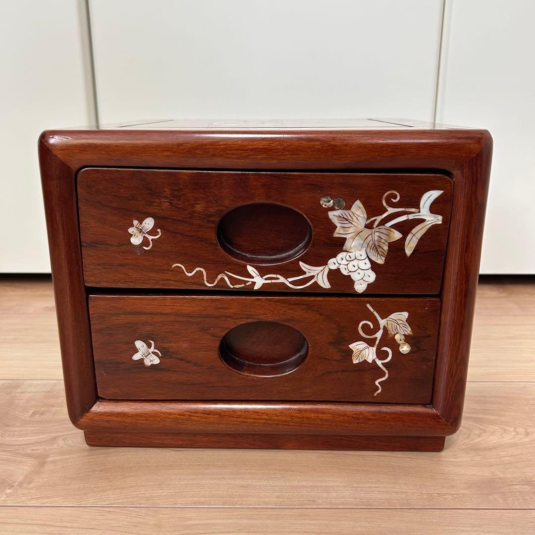 週末◇10%お値下げ中】昭和レトロ 螺鈿細工 和箪笥 2段小物入れ