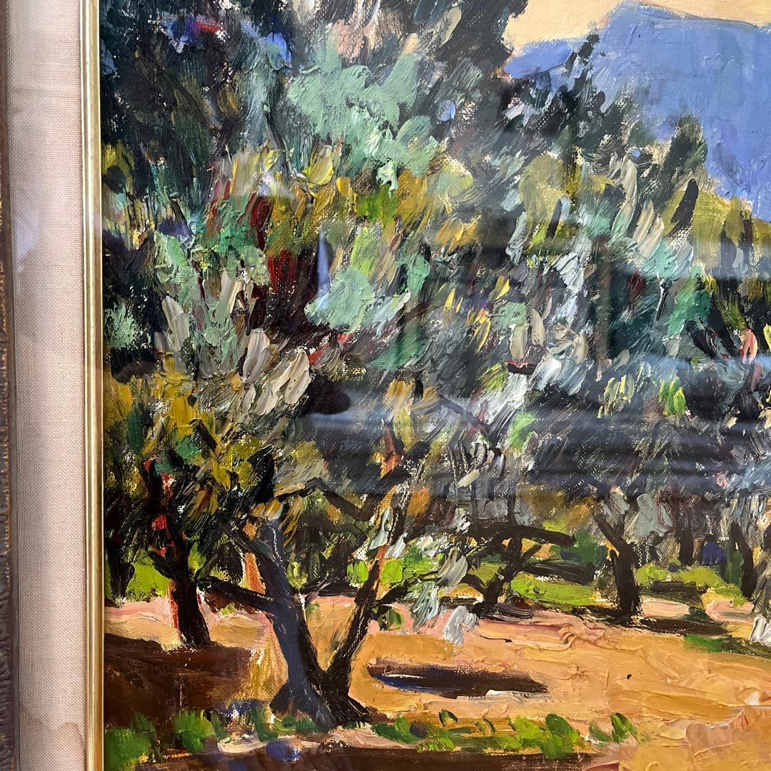 藤原薫　島のオリーブ　額縁込