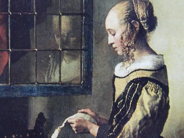 ヨハネス・フェルメール、【窓辺で手紙を読む娘】、希少豪華画集画