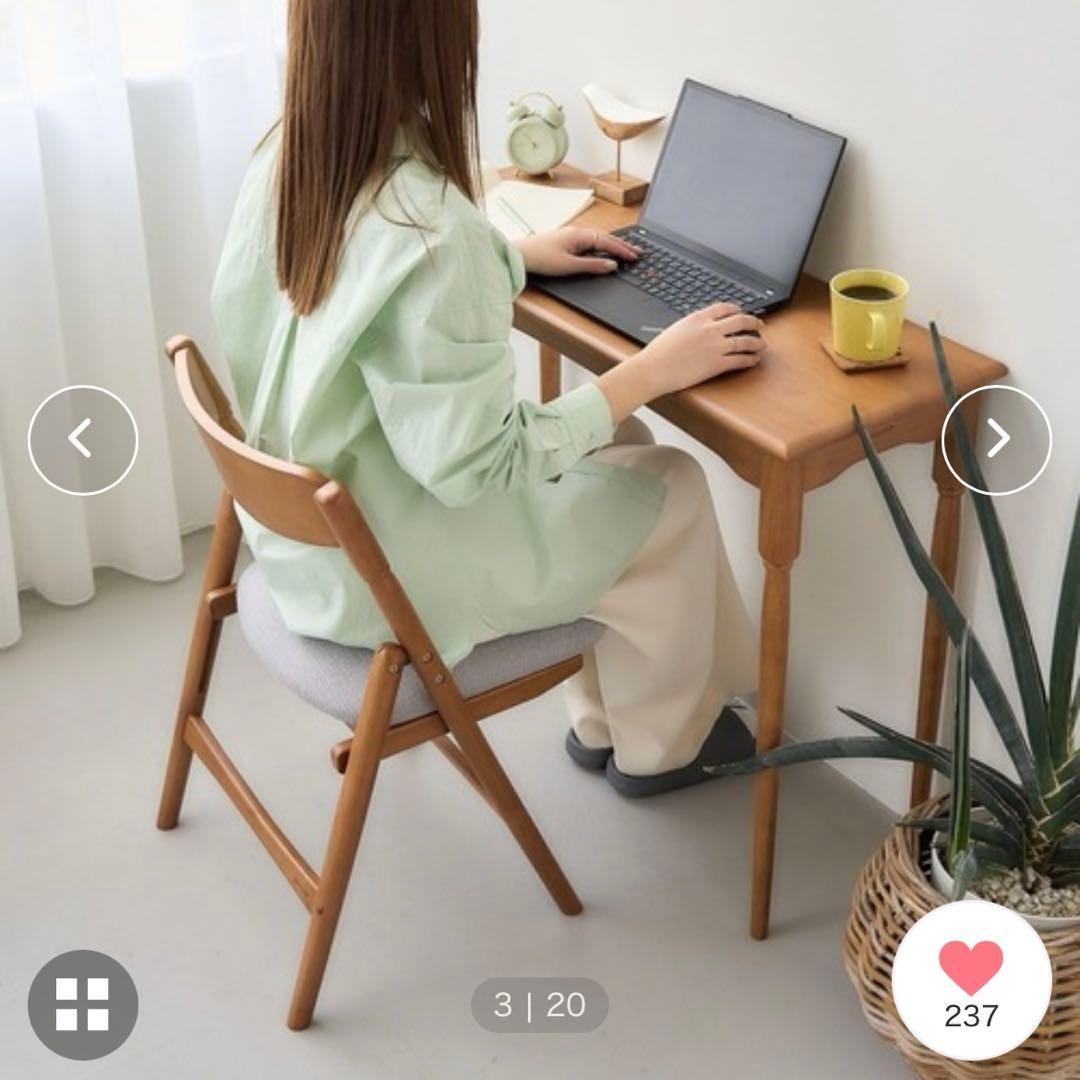 studio CLIP 無垢のデスク 無垢のラウンドスツール　コンソールテーブル