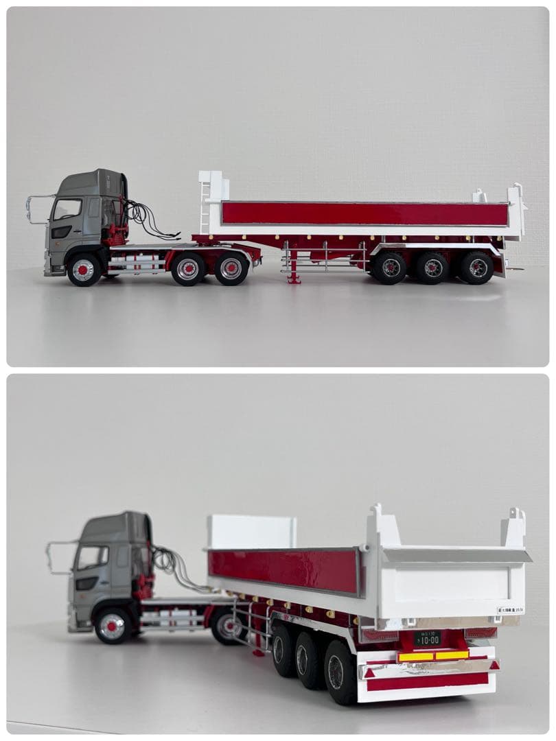 1/50 3軸 トレーラー ダンプ ケンクラフト 日野 プロフィア 用 建機