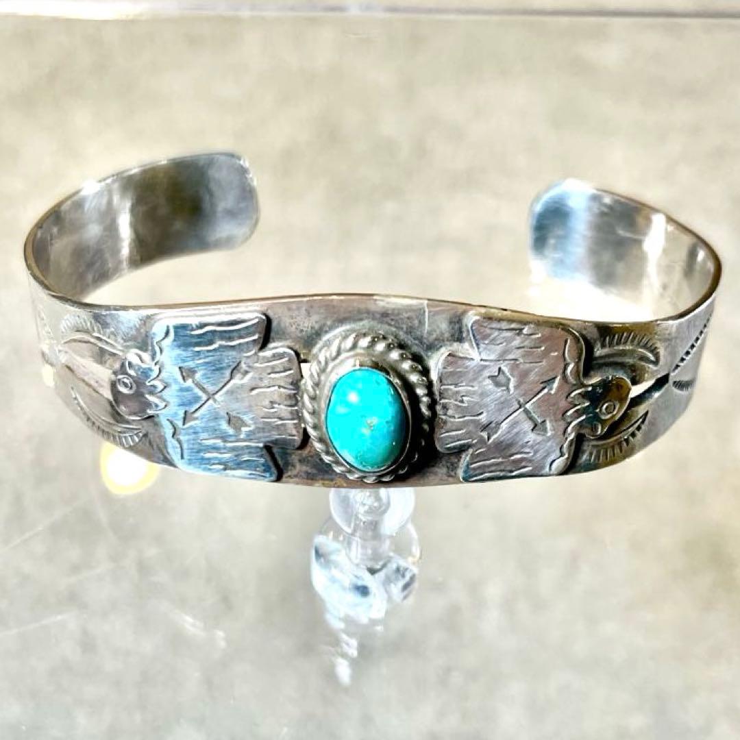 インディアンジュエリー ナバホ バングル ターコイズネックレス付き