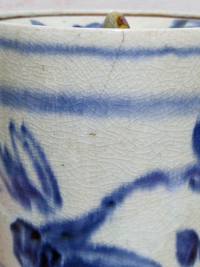 ♢ 安南染付 古渡り 蜻蛉紋 水指 茶道具 古玩 コレクション骨董品