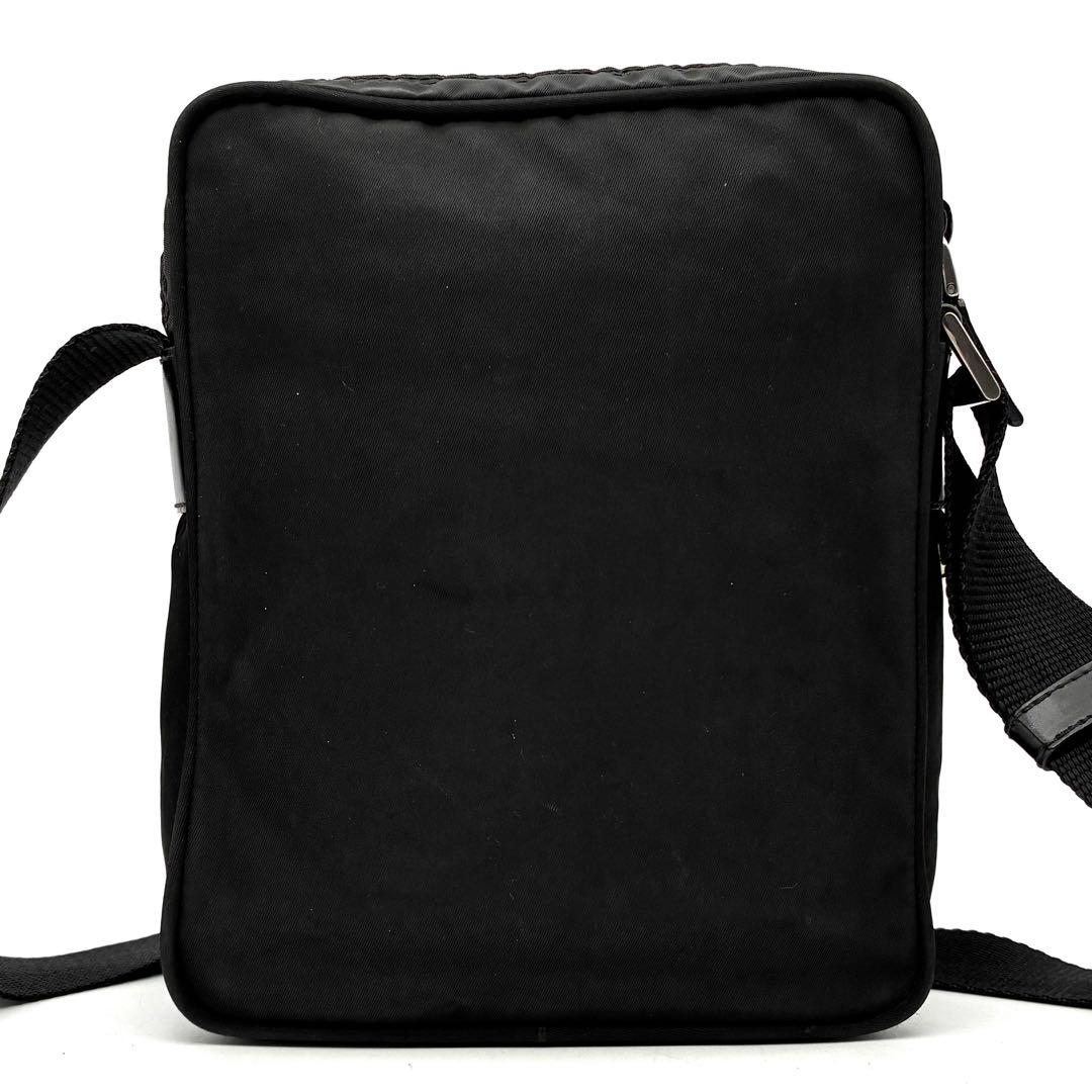 正規品 プラダ ショルダーバッグ 三角ロゴ 白タグ 斜め掛け ユニセックス 黒