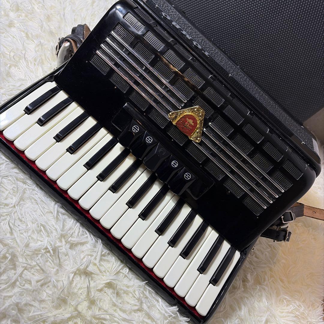 希少】オールブラック TOMBO トンボ アコーディオン T 48 ケース付