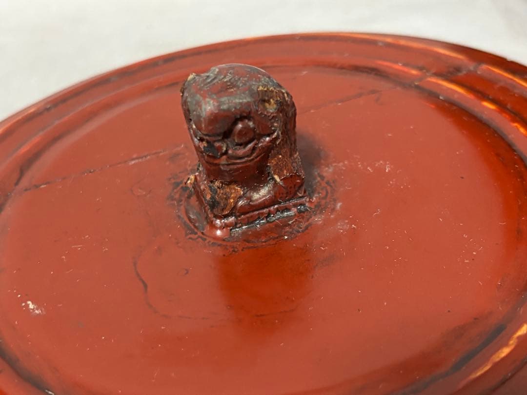 李朝 琉球 朱塗手桶 木製 銅製金具 時代