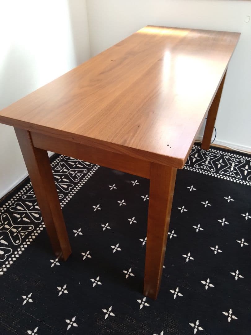 木製長方形デスク　学習机　勉強机　天然木　ウォルナット　茶色　ブラウン　おしゃれ