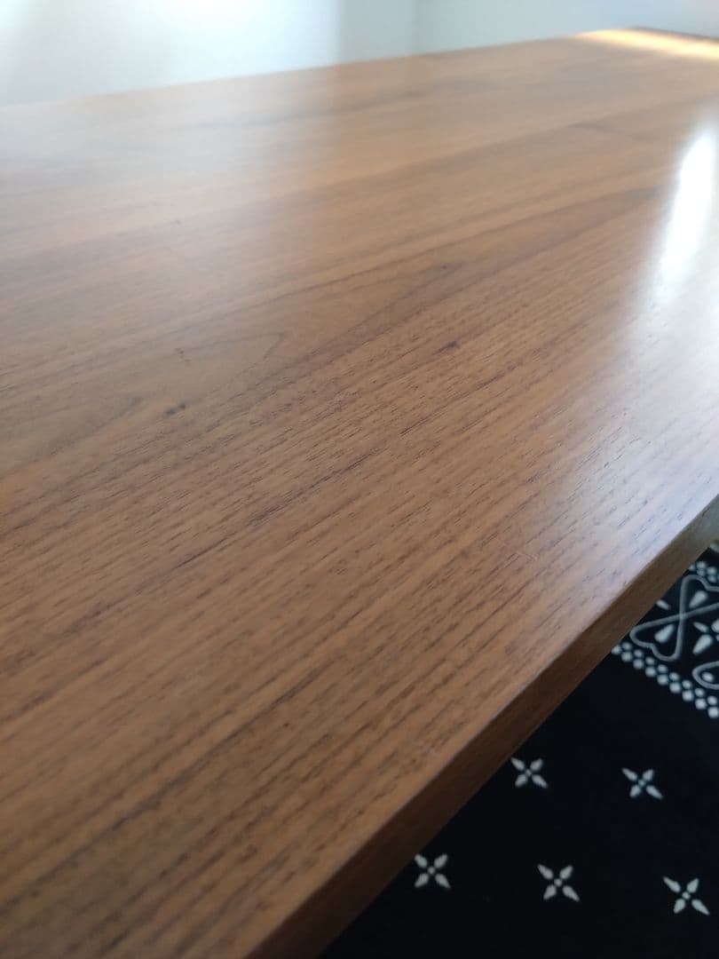 木製長方形デスク　学習机　勉強机　天然木　ウォルナット　茶色　ブラウン　おしゃれ