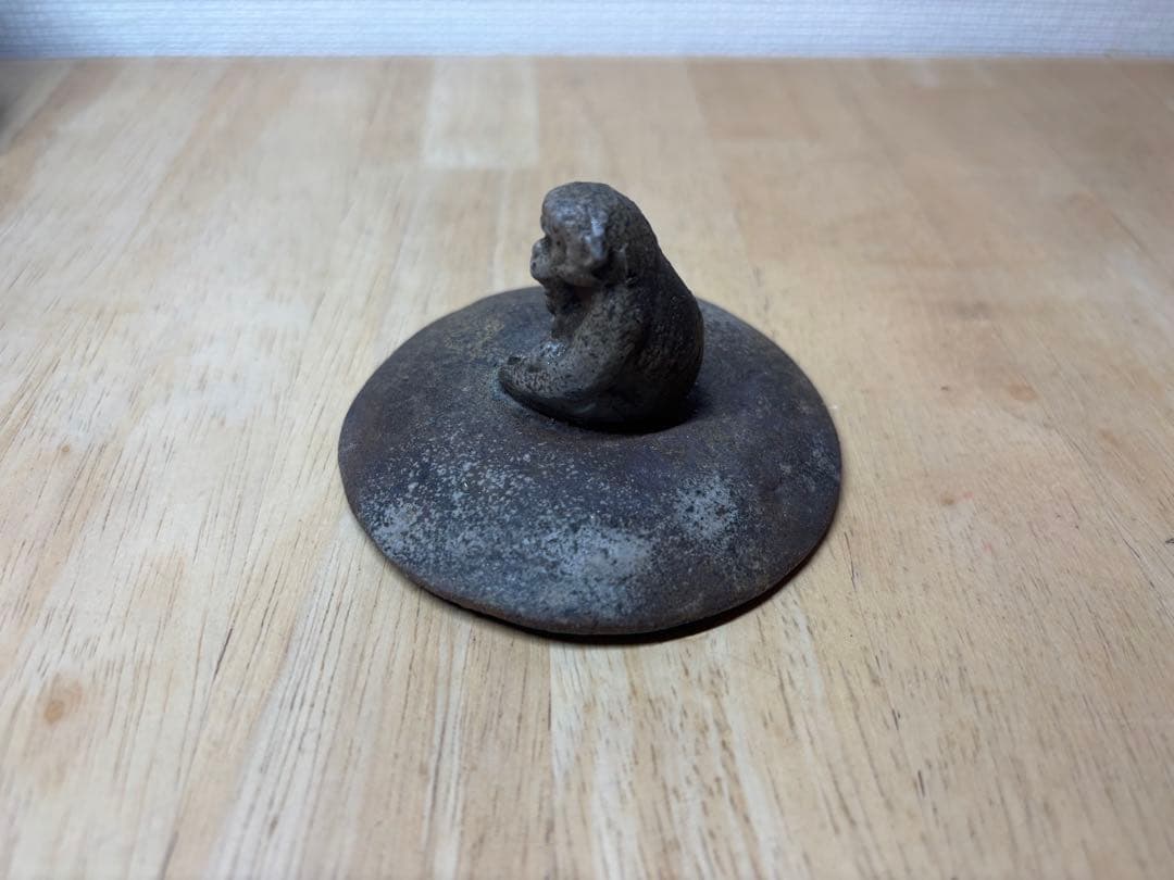 ㊸備前焼 宝瓶 登り窯 猿 サル さる 手びねり 急須