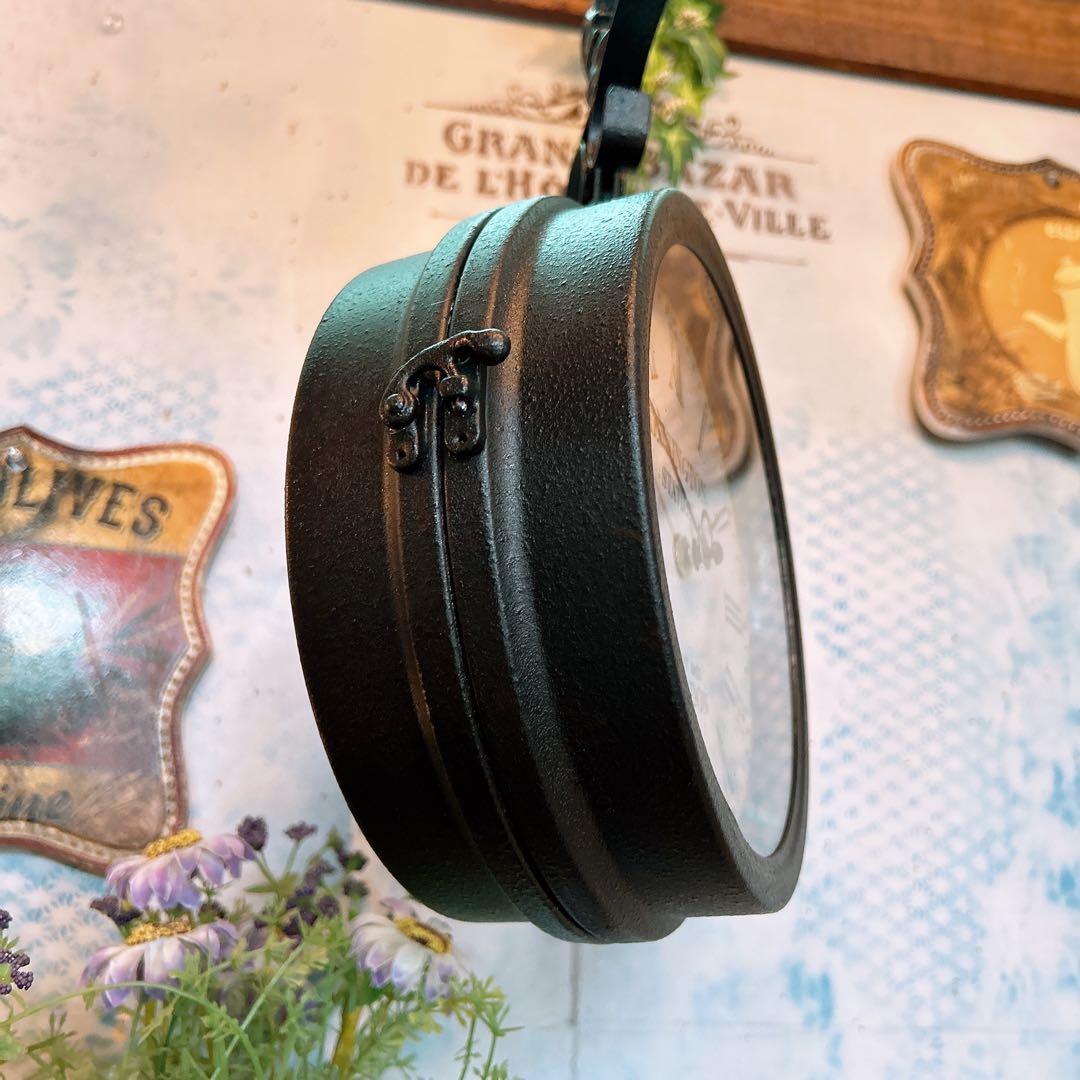 おしゃれな壁掛け時計 №.3 両面時計ウォールクロック アンティーク時計