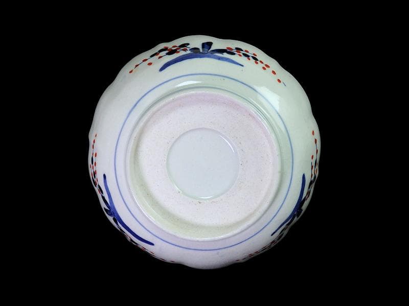 古伊万里 色絵 窓絵獅子 秋草に兎の図 膾皿 5客 D049AS-