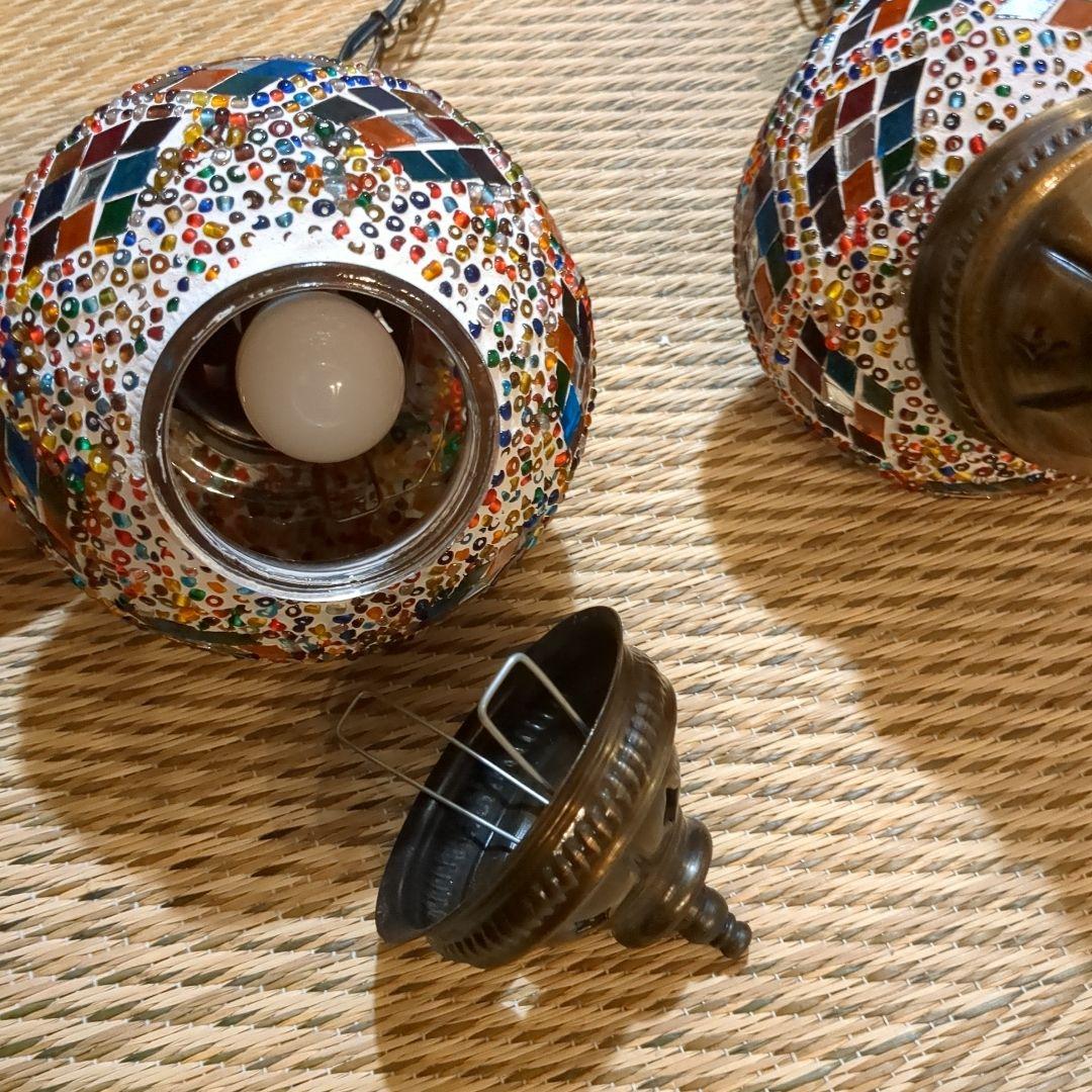 カラフルモザイク 5連トルコランプ 電球付き 引掛けシーリング