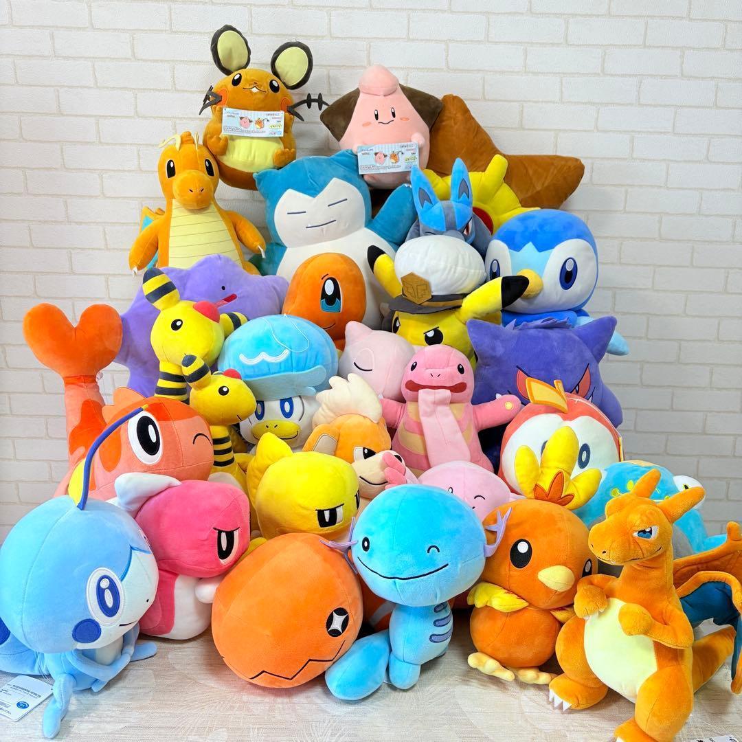 タグ付】30個 ポケモン ぬいぐるみ まとめ セット めちゃもふぐっと