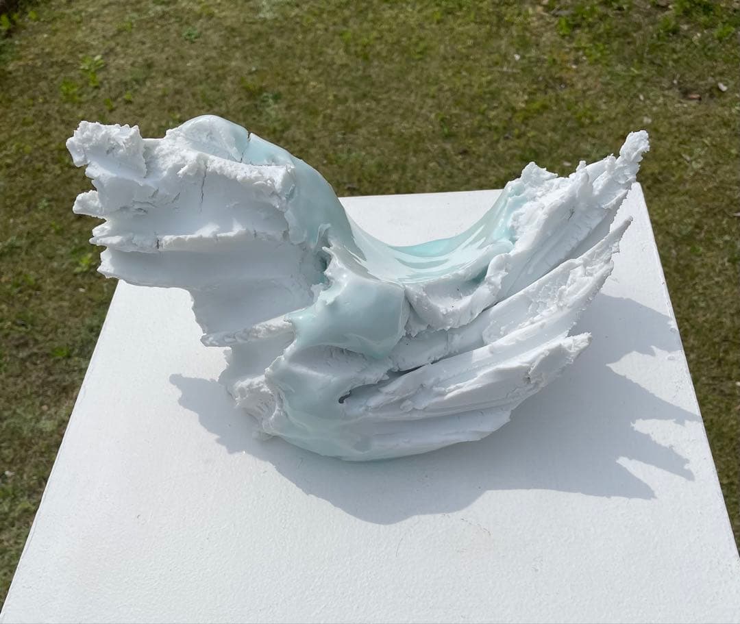 加藤委作品 青白磁オブジェA 作家物 陶芸家 加藤委 つぶさ 川小牧