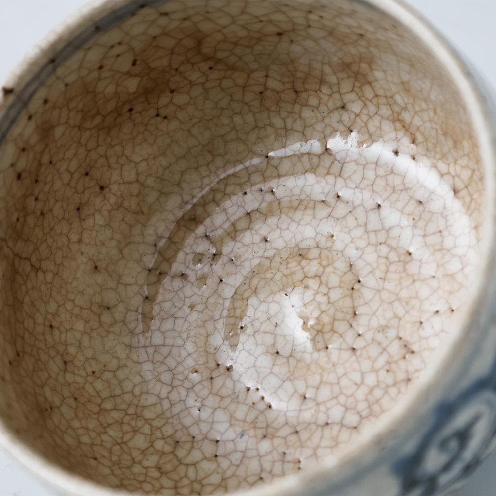 時代物 安南写 染付 花唐草文 茶碗 絞り手 茶道具 抹茶碗 - メルカリ