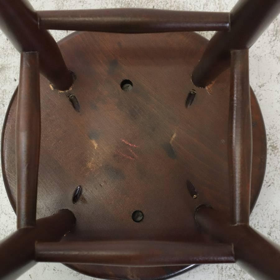 6脚まとめ買い4 ルーマニア製 ハイスツール ビーチ材 ブラック PVCレザー