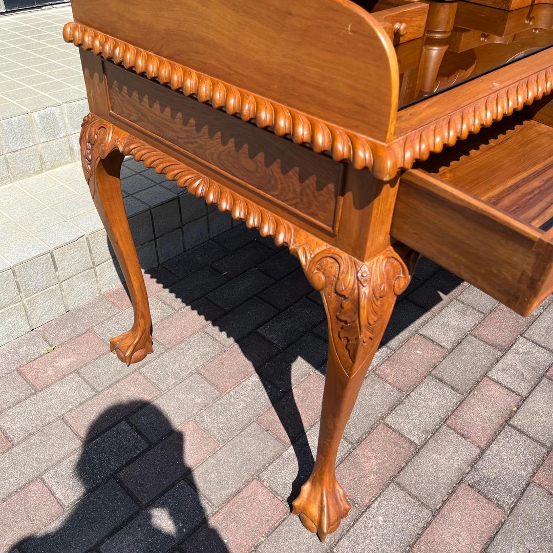 高級 ヨーロッパ アンティーク 猫脚 書斎机 ビンテージ 木製机 豪華