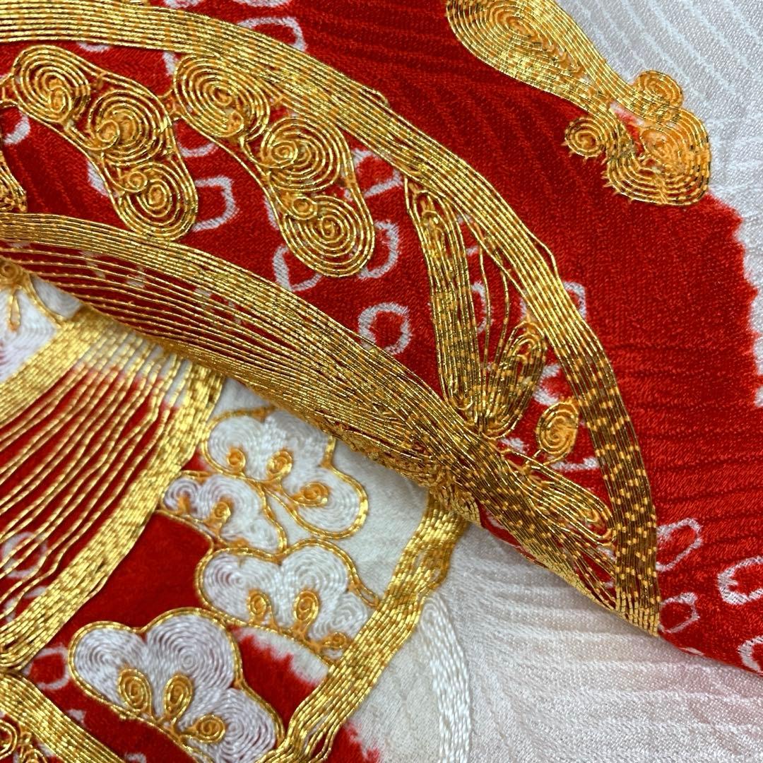 509agu10□七五三 三歳 女の子 着物&被布 金駒刺繍 鞠□美品