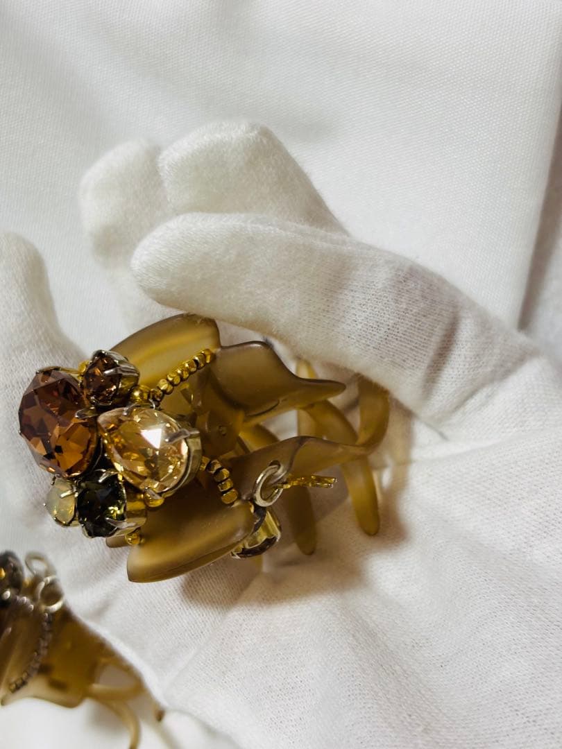 【2個】コンプレックスビズ　デザートクリップ　　大　中　ゴールド　黄　クリップ