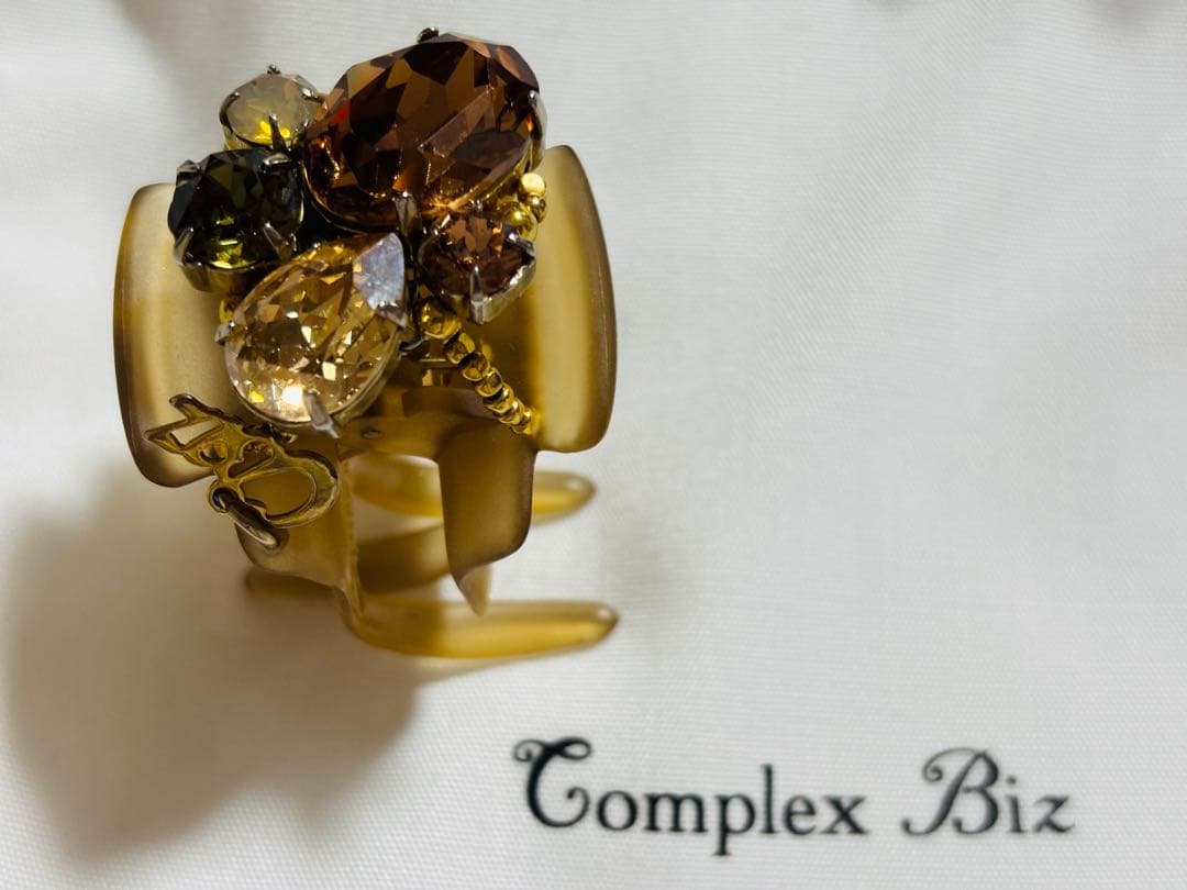 【2個】コンプレックスビズ　デザートクリップ　　大　中　ゴールド　黄　クリップ