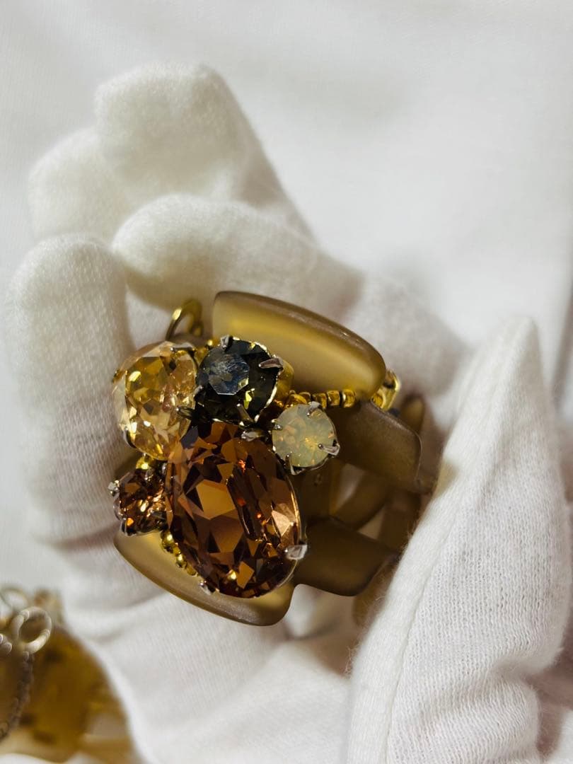 【2個】コンプレックスビズ　デザートクリップ　　大　中　ゴールド　黄　クリップ