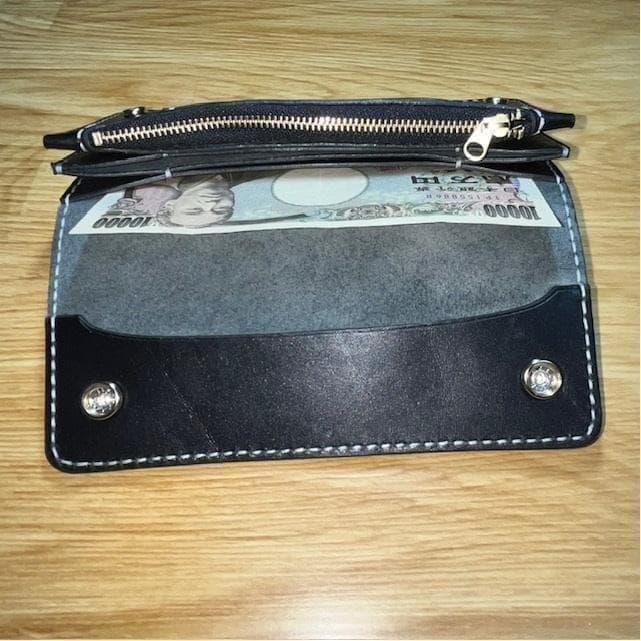 2005.5.15 ロングトラッカーウォレット/栃木レザー/ステッチ黒色