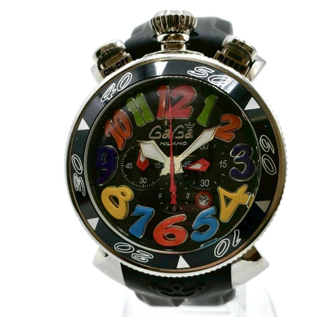 稼働品 GaGa MILANO 腕時計 マヌアーレ クロノグラフ N.C9104