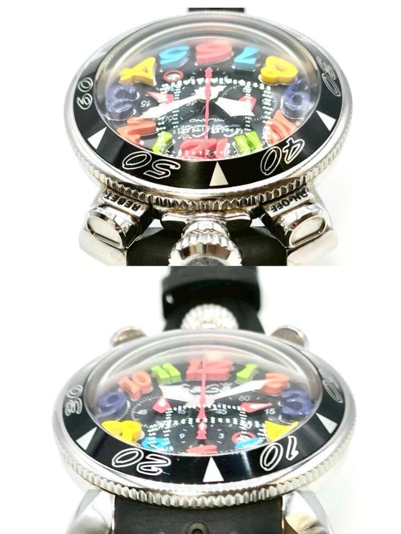 稼働品 GaGa MILANO 腕時計 マヌアーレ クロノグラフ N.C9104