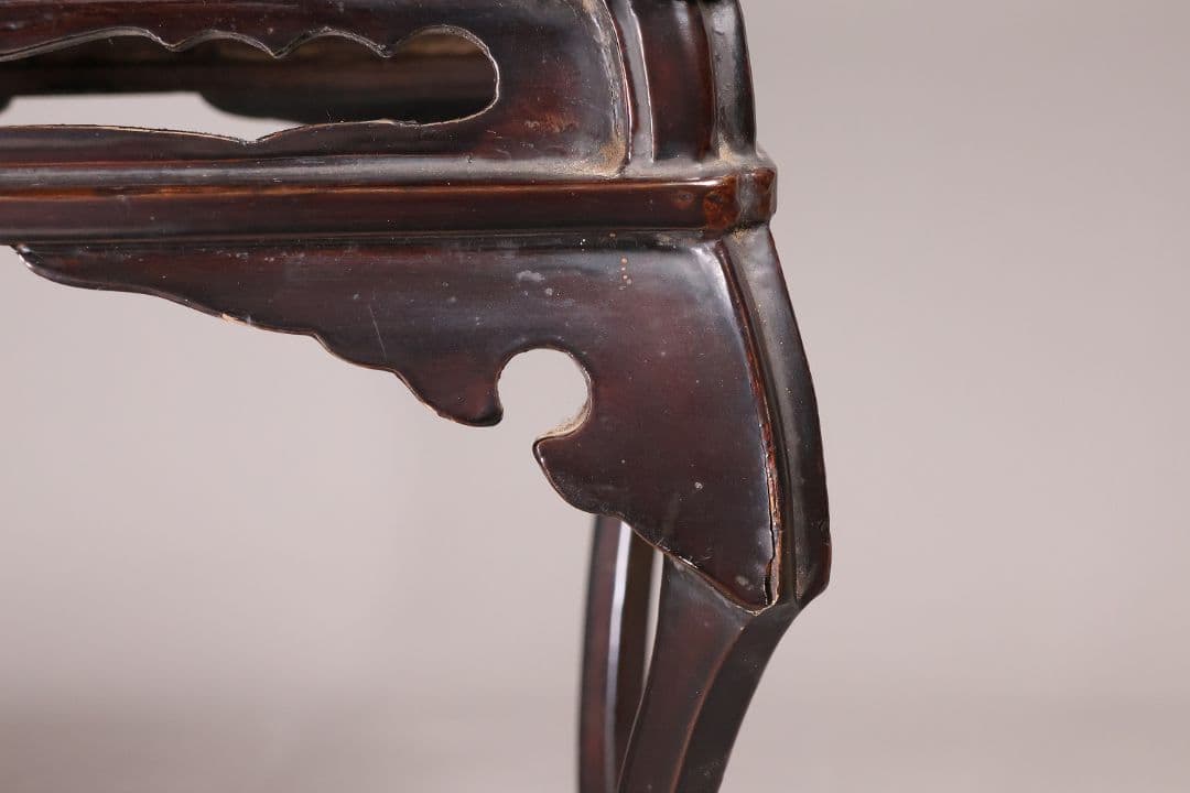 時代 木製 漆塗 春日卓 高34.8cm 高卓 花台 経机【MA823】