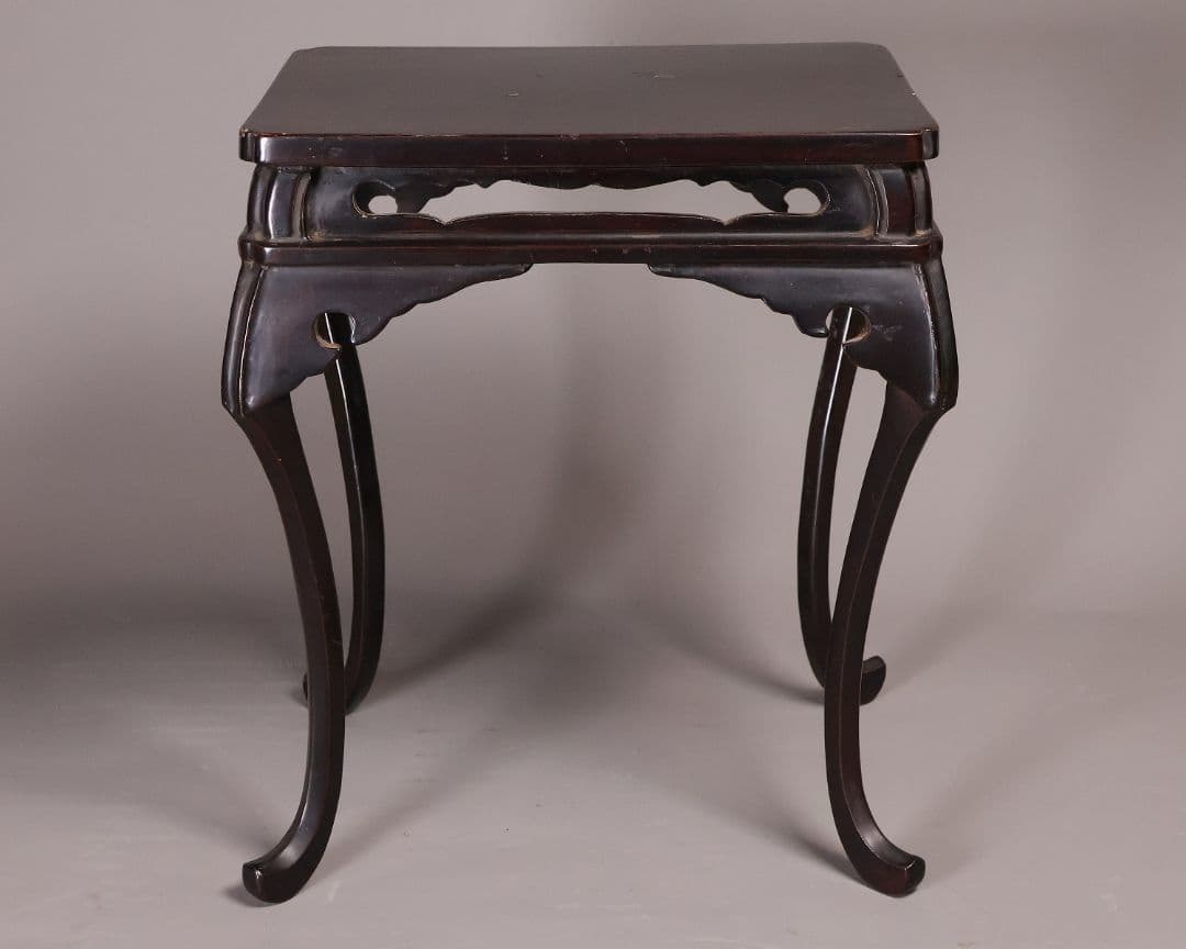 時代 木製 漆塗 春日卓 高34.8cm 高卓 花台 経机【MA823】