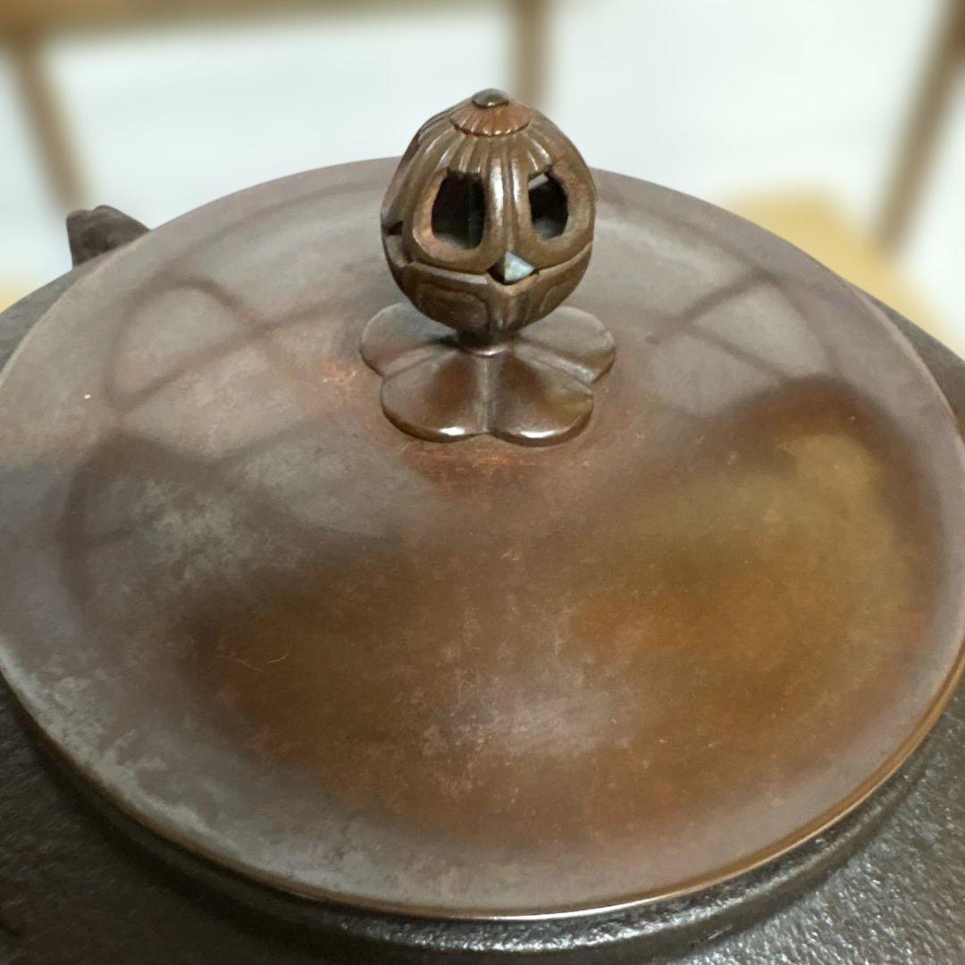 大人気 菊池正直 釜 一ノ瀬宗和 風炉 唐銅鬼面風炉 【2185703198】