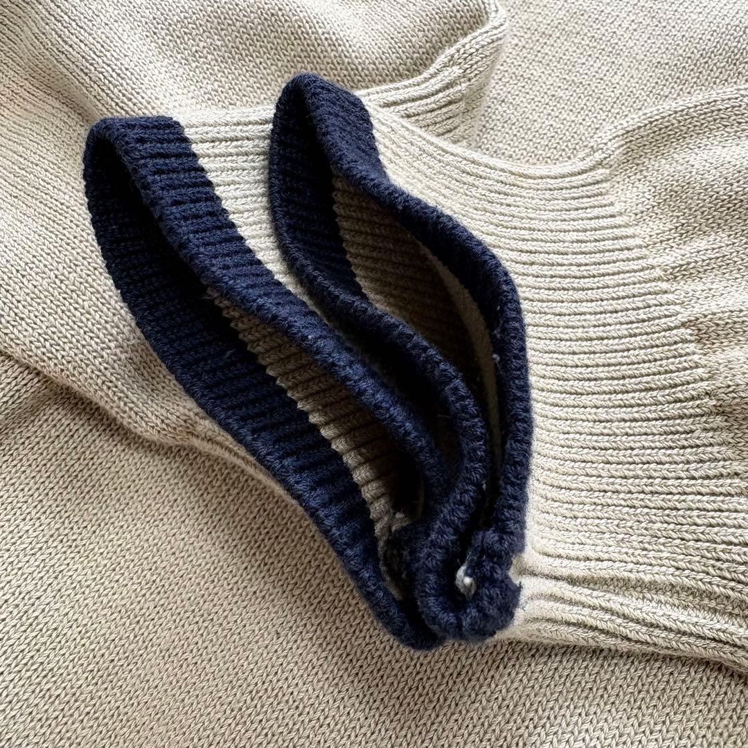 PEARLY GATES ニット セーター 編み込みロゴ ベージュ　サイズ2